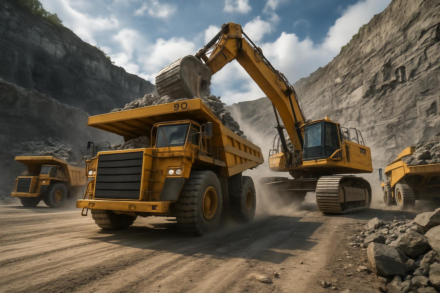 Frota de mineração da Pedreira Do Valle